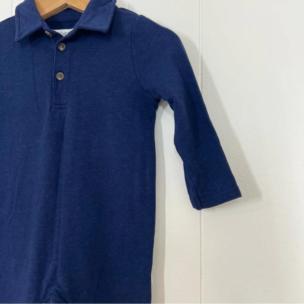 Little Sleepies Navy Blue Polo Romper